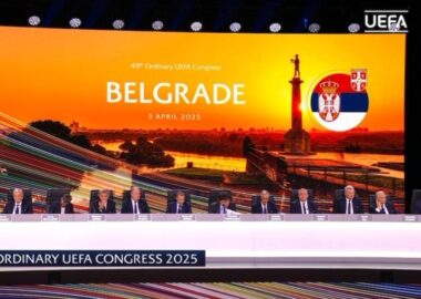 PRESIDENT DRAGAN DZAJIC AND GENERAL SECRETARY JOVAN SURBATOVIC ABOUT THE DECISION BY UEFA AND A GREAT RECOGNITION FOR THE FA OF SERBIA TO HOST THE NEXT UEFA CONGRESS